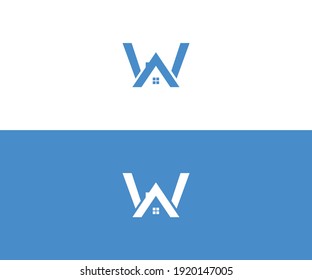 Logo design of WA AW in vector for construction, home, real estate, building, property. Minimal awesome trendy professional logo design template 