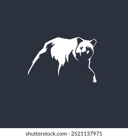 Logo Design of Walking Bear Silhouette