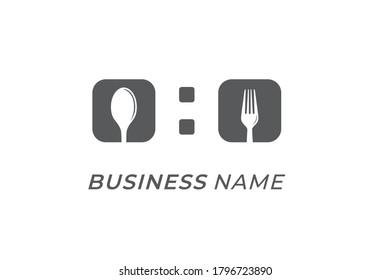 logo design watch and fork
