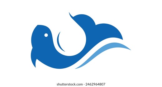 logo design of water drops and fish, waves, logo design icon, symbol, vector, creative idea.