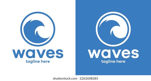 logo design wave circle icon vector illustration