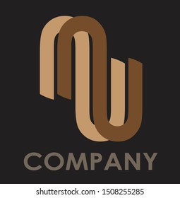 logo design with wave icons, black background