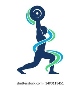logo design weight lifting colorful