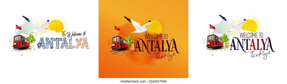 Logo design with "welcome to Antalya" text