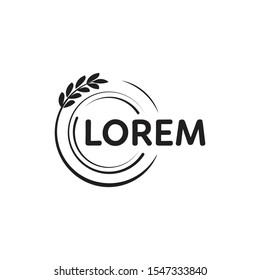 Logo design with wheat and circle swirl 