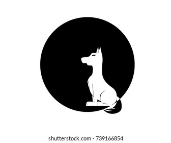 Logo design for white dog.