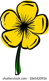 A Logo Design Of a Wildflower Flower Icon Buttercup, Daisy, Dandelion, Etc