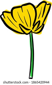 A Logo Design Of a Wildflower Flower Icon Buttercup, Daisy, Dandelion, Etc