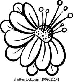A Logo Design Of a Wildflower Flower Icon Buttercup, Daisy, Dandelion