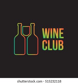 Logo design for wine bar with bottles vector