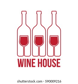 Logo design for wine bar with bottles vector