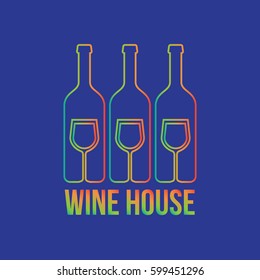 Logo design for wine bar with bottles 
