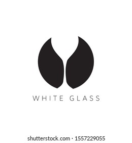 Logo design with  wine glass  vector icon