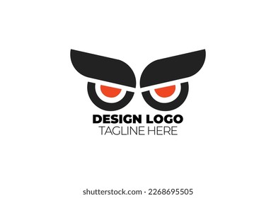 Logo design with wings and eyes design logo.