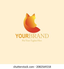 logo design with wolf head monogram