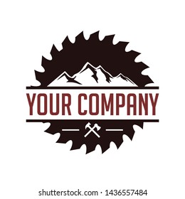 logo design woodworking mountain hills