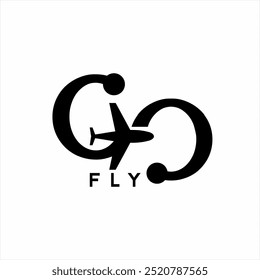 The logo design of the word "Go Fly" with an airplane symbol on the letter G.