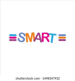 Logo design of the word "smart". Logo in full color typography and white background. Simple but suitable company identity.