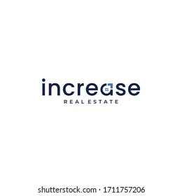 logo design wordmark modern about symbols increase up direction positive arrow and building