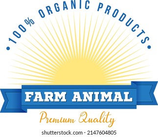 Logo design with words farm animal illustration