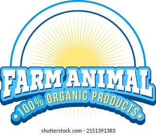 Logo design with words farm animal illustration
