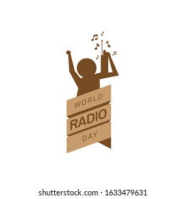 logo design of World radio day for poster, banner or any design