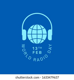 logo design of World radio day for poster, banner or any design