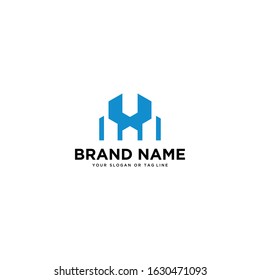 logo design wrench and house building vector template