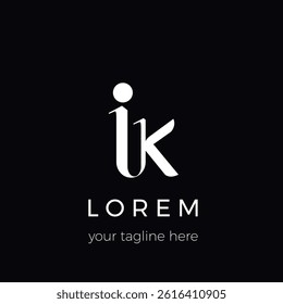 Logo design with writing ik simple modern idea