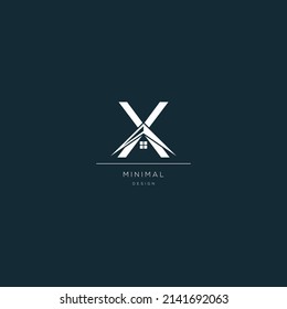 Logo design of X in vector for construction, home, real estate, building, property. Minimal trendy icon design template.