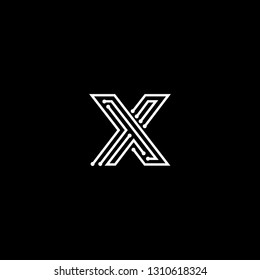 Logo design of X XX in vector for technology, electronics, digital, connection. Minimal awesome trendy professional logo design template on black background.
