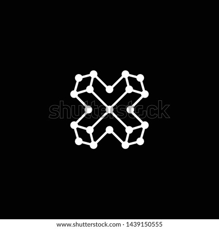 Logo design of X XX in vector for technology, electronics, digital, connection. Minimal awesome trendy professional logo design template on black background.
