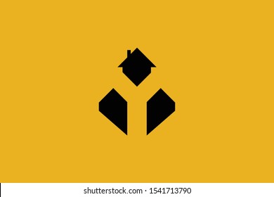 Logo design of Y in vector for construction, home, real estate, building, property. Minimal awesome trendy professional logo design template on black background.