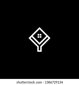 Logo design of Y YY in vector for construction, home, real estate, building, property. Minimal awesome trendy professional logo design template on black background.