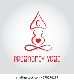 Logo design. Yoga for pregnant women.Vector illustration.