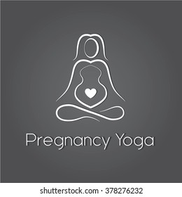 Logo design. Yoga for pregnant women.Vector illustration.