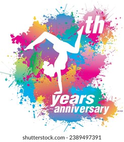 Logo design for yoga years anniversary. Vector illustration.