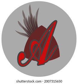 logo design for your business. Vector illustration with letter A and wings in a circle.
