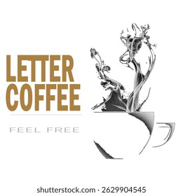 logo design for your coffee shop business. with text and the silhouette of a cup of coffee on a white background.