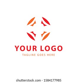 Logo design for your company, abstract red symbol. Business corporate template.
