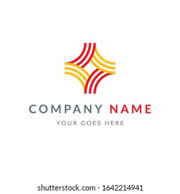 Logo design for your company, abstract red symbol. Business corporate simple template.