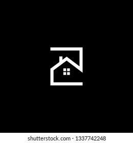 Logo design of Z in vector for construction, home, real estate, building, property. Minimal awesome trendy professional logo design template on black background.