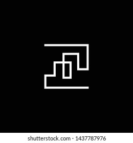 Logo design of Z in vector for construction, home, real estate, building, property. Minimal awesome trendy professional logo design template on black background.