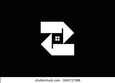 Diseño de logotipo de Z en vector para construcción, casa, inmueble, inmueble, propiedad. Mínimo asombroso diseño de logotipo profesional de moda en fondo negro.