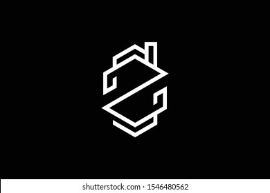 Logo design of Z ZZ in vector for construction, home, real estate, building, property. Minimal awesome trendy professional logo design template on black background.