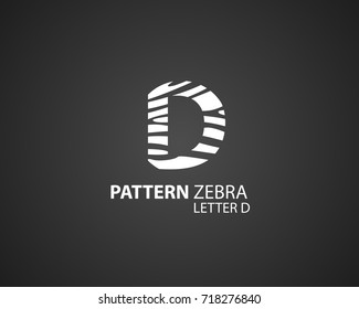The logo design is a zebra skin pattern, in combination with the letter D