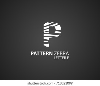 The logo design is a zebra skin pattern, in combination with the letter P