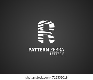 The logo design is a zebra skin pattern, in combination with the letter R