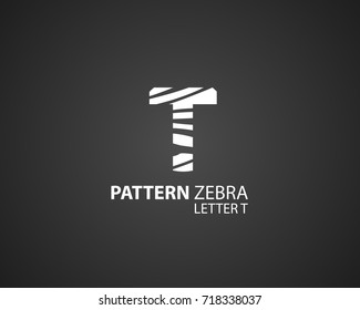 The logo design is a zebra skin pattern, in combination with the letter T