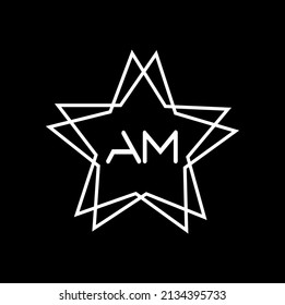 AM logo design,black star icon